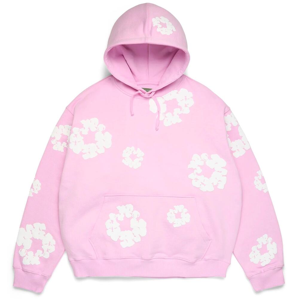 Denim Tears The Cotton Wreath Hoodie Powder Pink Cotton Wreath Print Sz M